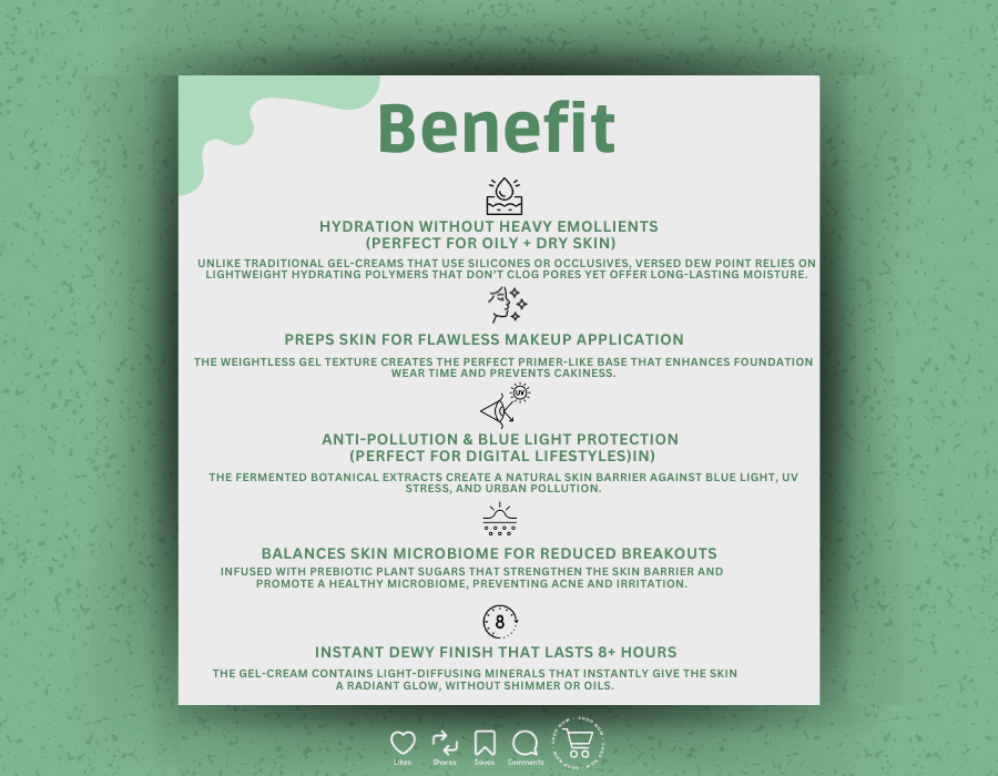 "Versed Dew Point Gel-Cream – Deep Hydration & Glow for All Skin Types | Lightweight, Fast-Absorbing & Barrier-Boosting"
