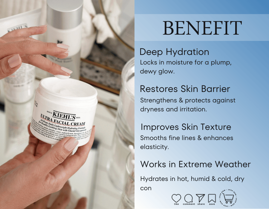Kiehl's Ultra Facial Cream – 24H Hydration for Plump Glow