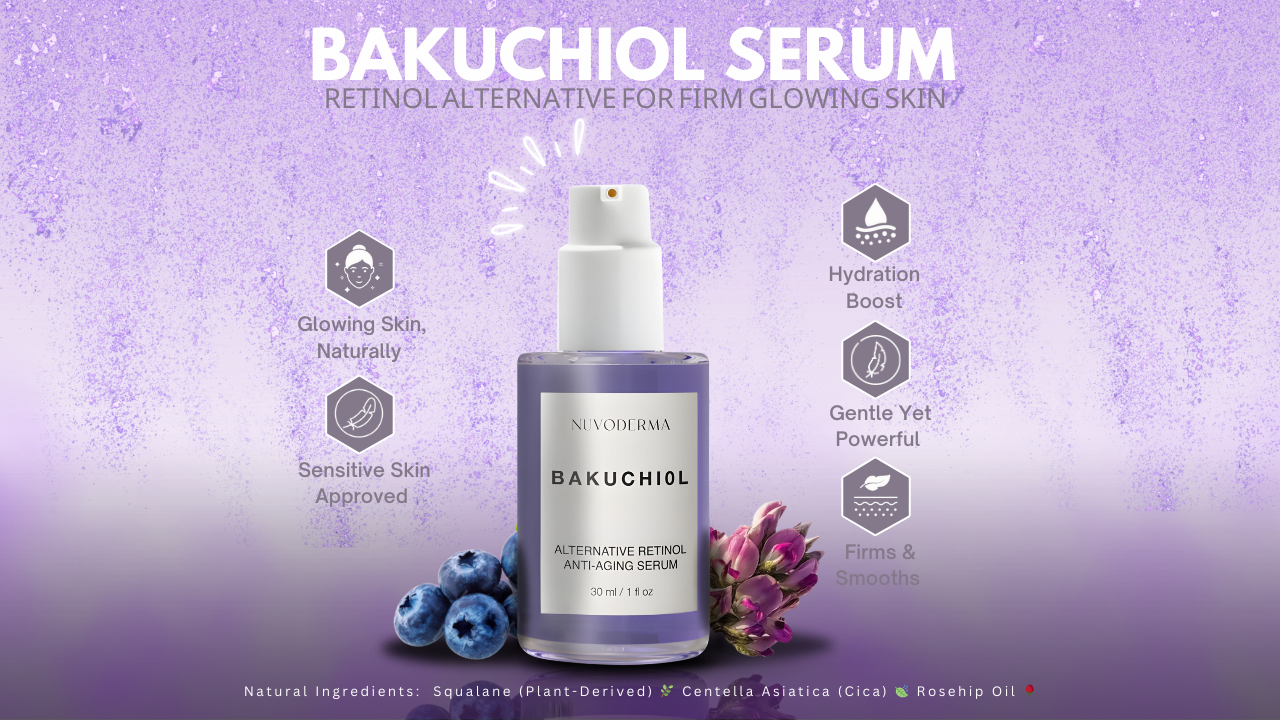 Bakuchiol Serum, Best Retinol Alternative for Firm, Glowing Skin. Smooths fine lines, boosts radiance & deeply hydrates. Try now.